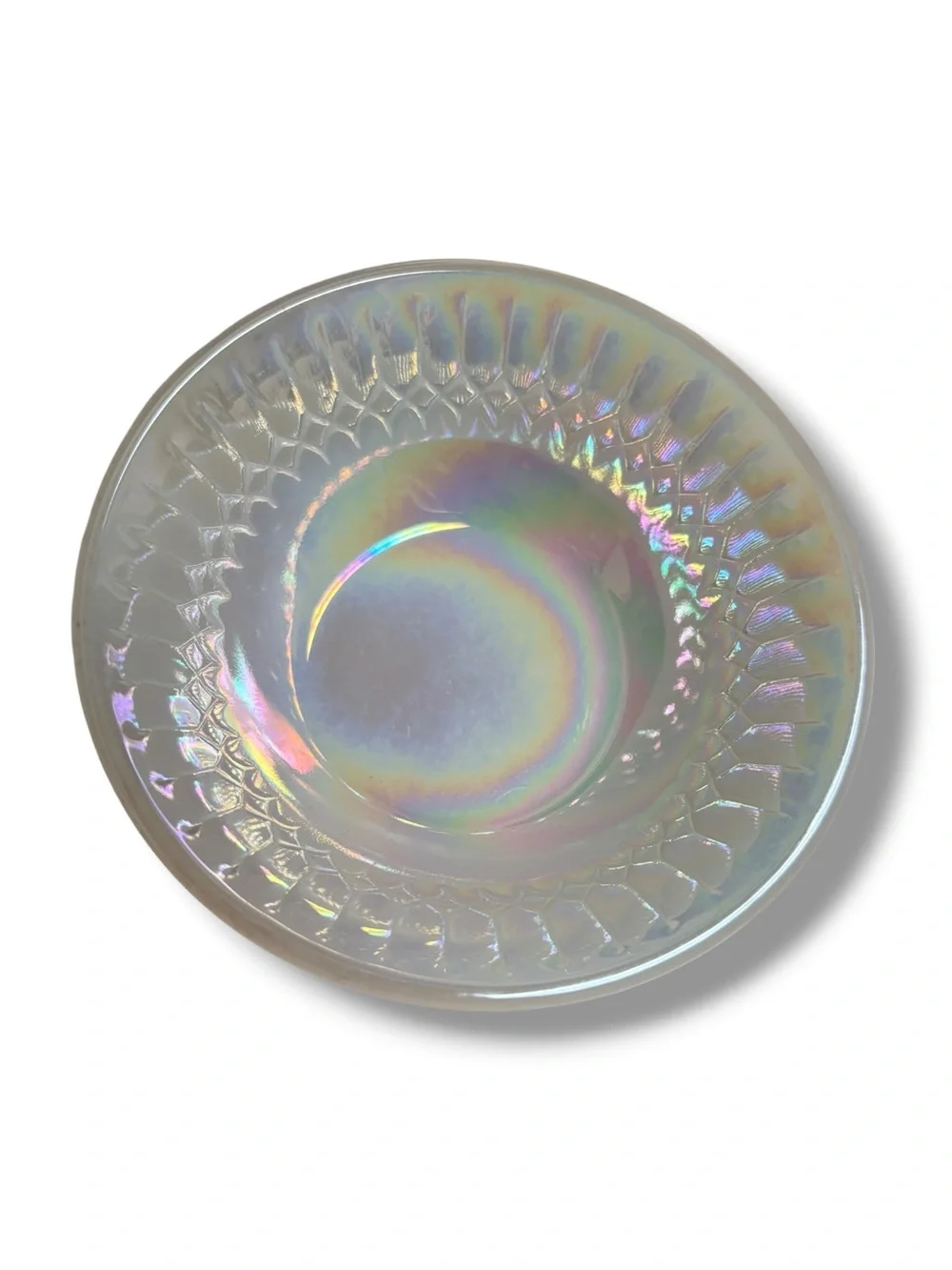 FEDERAL GLASS Moonglow Iridescent Dishes Set of Six VINTAGE